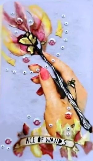 Guided Hand Tarot recovered card 60 card from the Guided Hand Tarot deck