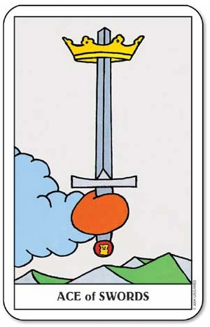 Ace of Swords card from the Gummy Bear Tarot deck gallery