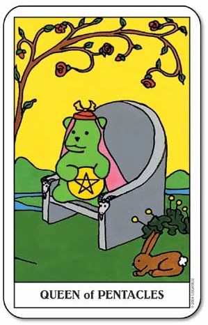 Queen of Pentacles card from the Gummy Bear Tarot deck gallery
