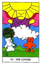 VI - The Lovers card from the Gummy Bear Tarot deck