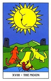 XVIII - The Moon card from the Gummy Bear Tarot deck