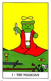I - The Magician card from the Gummy Bear Tarot deck