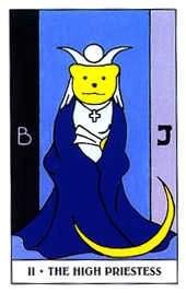 II - The High Priestess card from the Gummy Bear Tarot deck