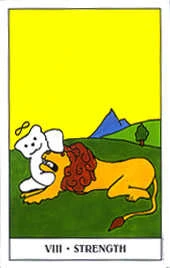 VIII - Strength card from the Gummy Bear Tarot deck