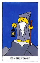 IX - The Hermit card from the Gummy Bear Tarot deck