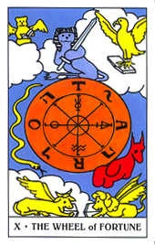 X - The Wheel of Fortune card from the Gummy Bear Tarot deck