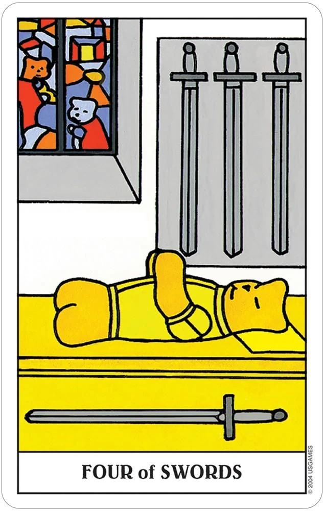 Four of Swords card from the Gummy Bear Tarot deck