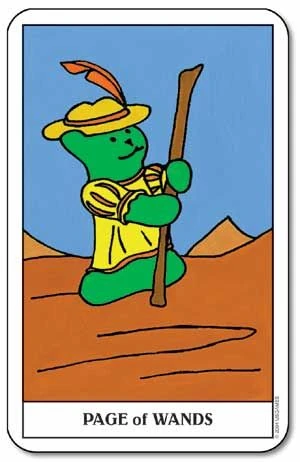 Page of Wands card from the Gummy Bear Tarot deck