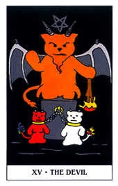 XV - The Devil card from the Gummy Bear Tarot deck