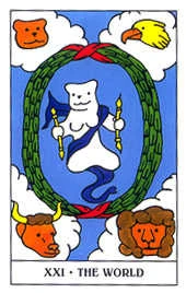 XXI - The World card from the Gummy Bear Tarot deck