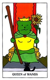 Queen of Wands card from the Gummy Bear Tarot deck