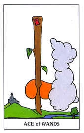 Ace of Wands card from the Gummy Bear Tarot deck