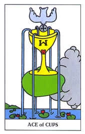 Ace of Cups card from the Gummy Bear Tarot deck