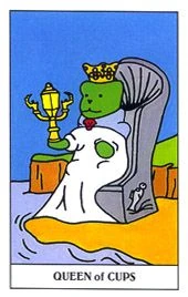 Queen of Cups card from the Gummy Bear Tarot deck