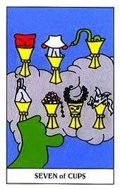 Seven of Cups card from the Gummy Bear Tarot deck