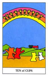 Ten of Cups card from the Gummy Bear Tarot deck