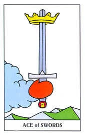 Ace of Swords card from the Gummy Bear Tarot deck