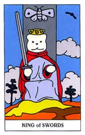 King of Swords card from the Gummy Bear Tarot deck