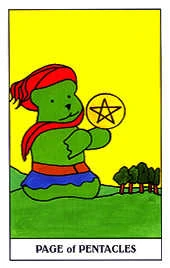 Page of Pentacles card from the Gummy Bear Tarot deck
