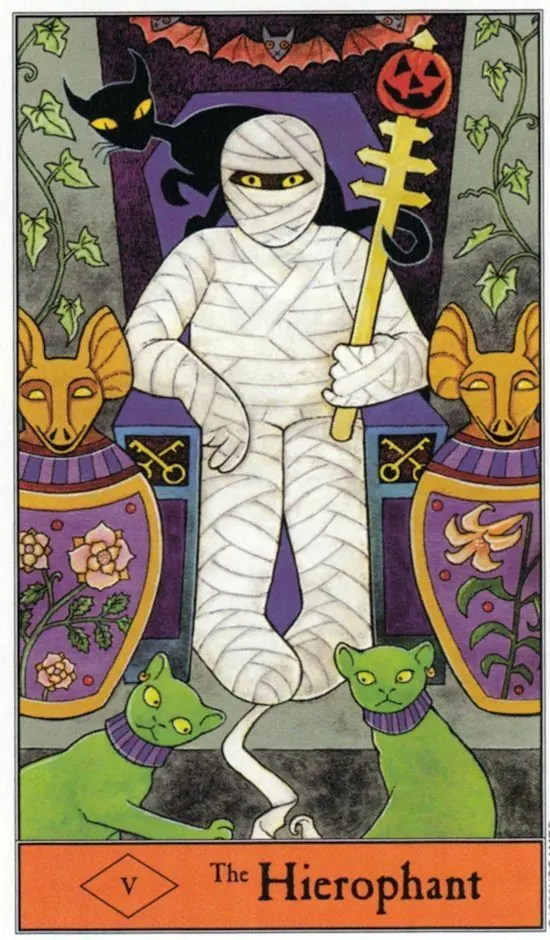 The Hierophant card from the Halloween Tarot deck