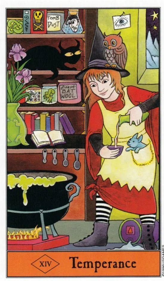 Temperance card from the Halloween Tarot deck