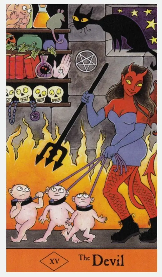 The Devil card from the Halloween Tarot deck