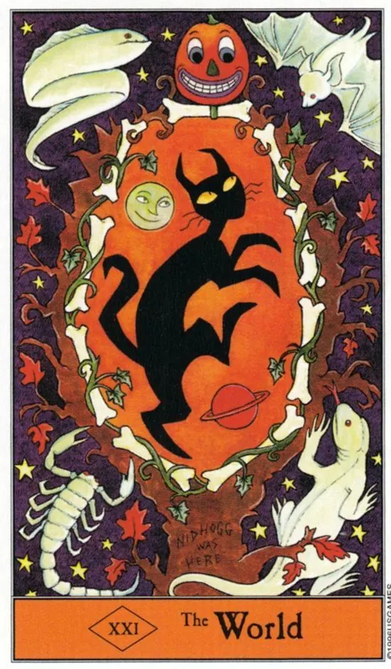 The World card from the Halloween Tarot deck