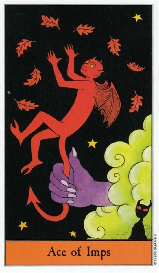 Halloween Tarot Review 7 Ace of Imps from The Halloween Tarot