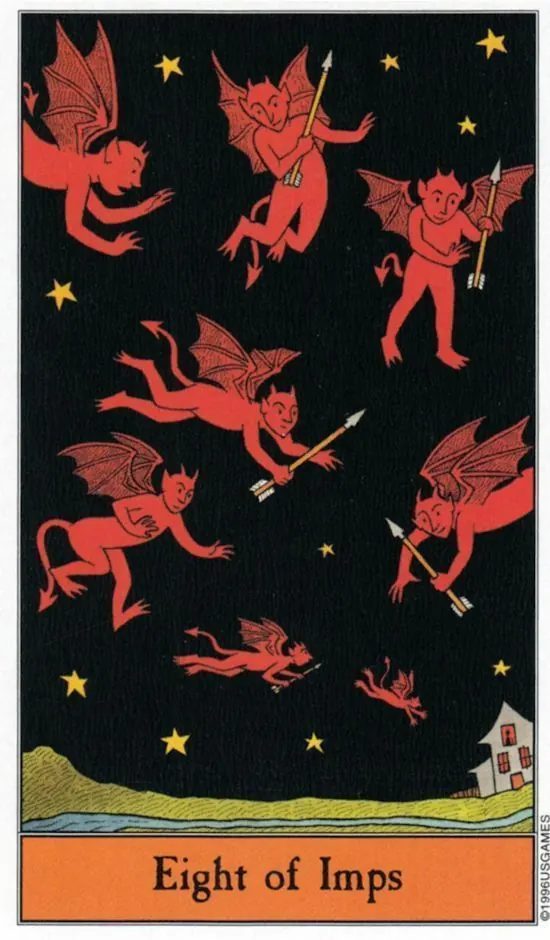 Halloween Tarot Review 12 8 of Imps from The Halloween Tarot