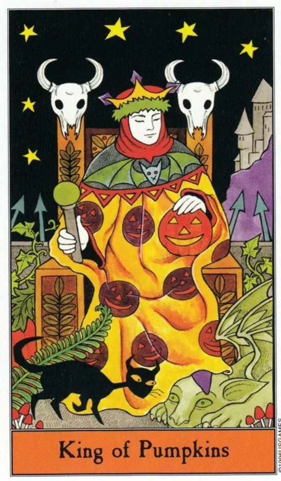 King of Pumpkins card from the Halloween Tarot deck