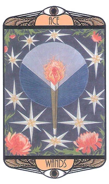 Ace of Wands card from the Hardy Tarot deck gallery