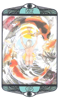 Page of Cups card from the Hardy Tarot deck gallery