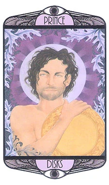 Prince of Disks card from the Hardy Tarot deck gallery