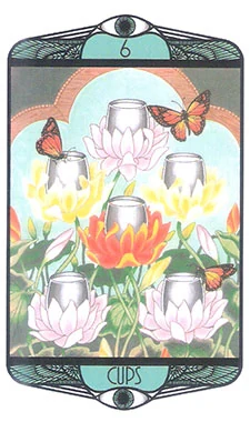 Six of Cups card from the Hardy Tarot deck gallery