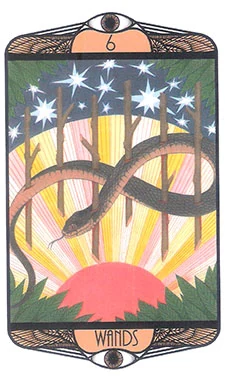 Six of Wands card from the Hardy Tarot deck gallery