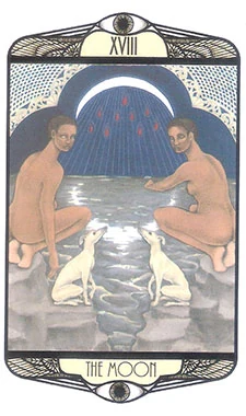 The Moon card from the Hardy Tarot deck gallery