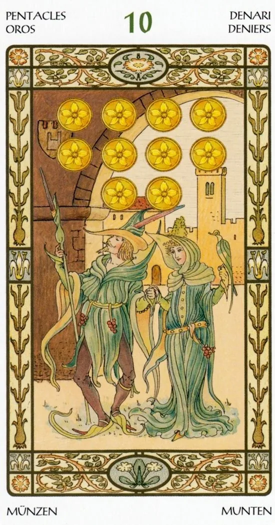 10 of Pentacles card from the Harmonious Tarot deck