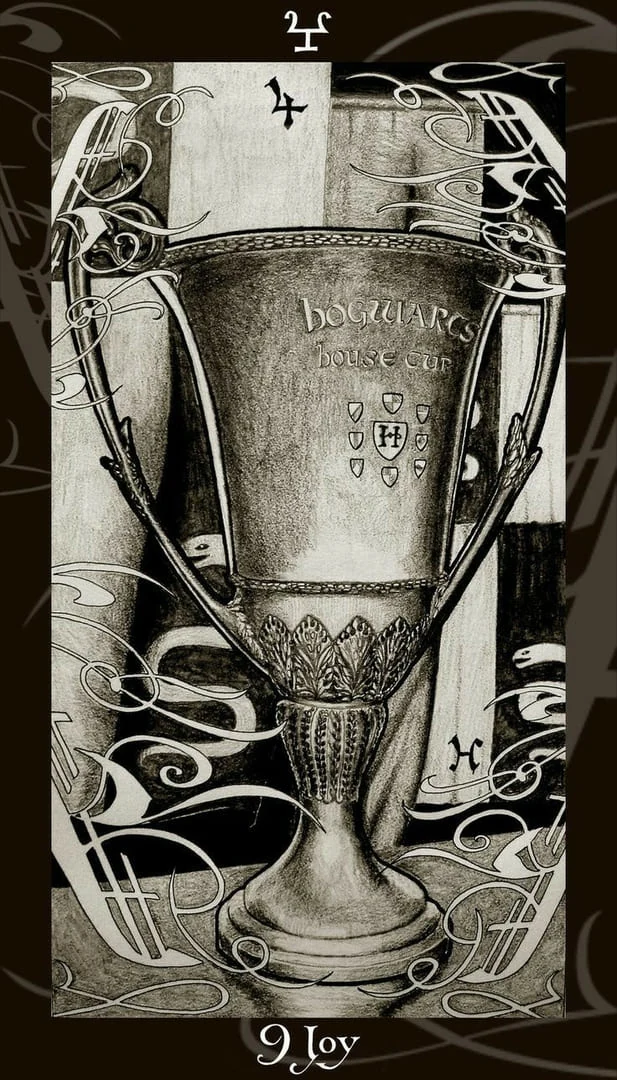 Nine of Cups card from the Harry Potter Tarot deck gallery