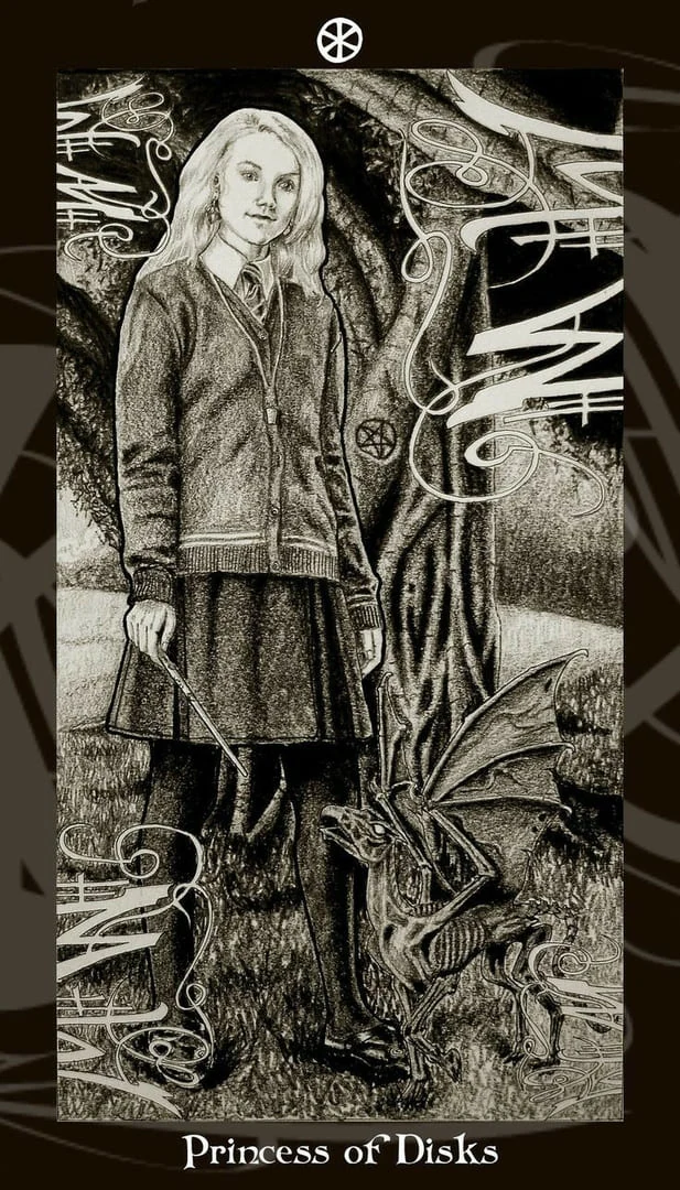 Page of Pentacles card from the Harry Potter Tarot deck gallery