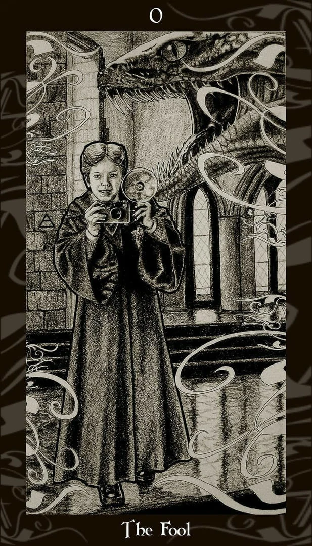 The Fool card from the Harry Potter Tarot deck