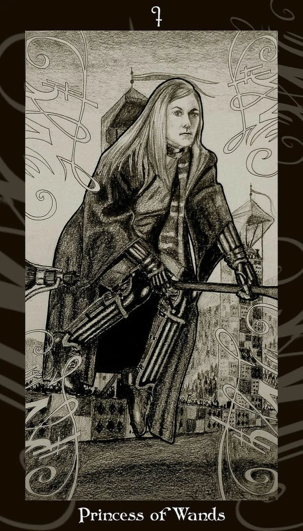 Page of Wands card from the Harry Potter Tarot deck