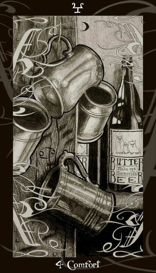 Four of Cups card from the Harry Potter Tarot deck