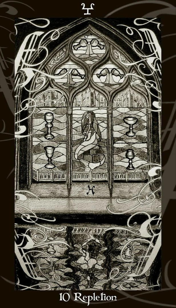 Ten of Cups card from the Harry Potter Tarot deck
