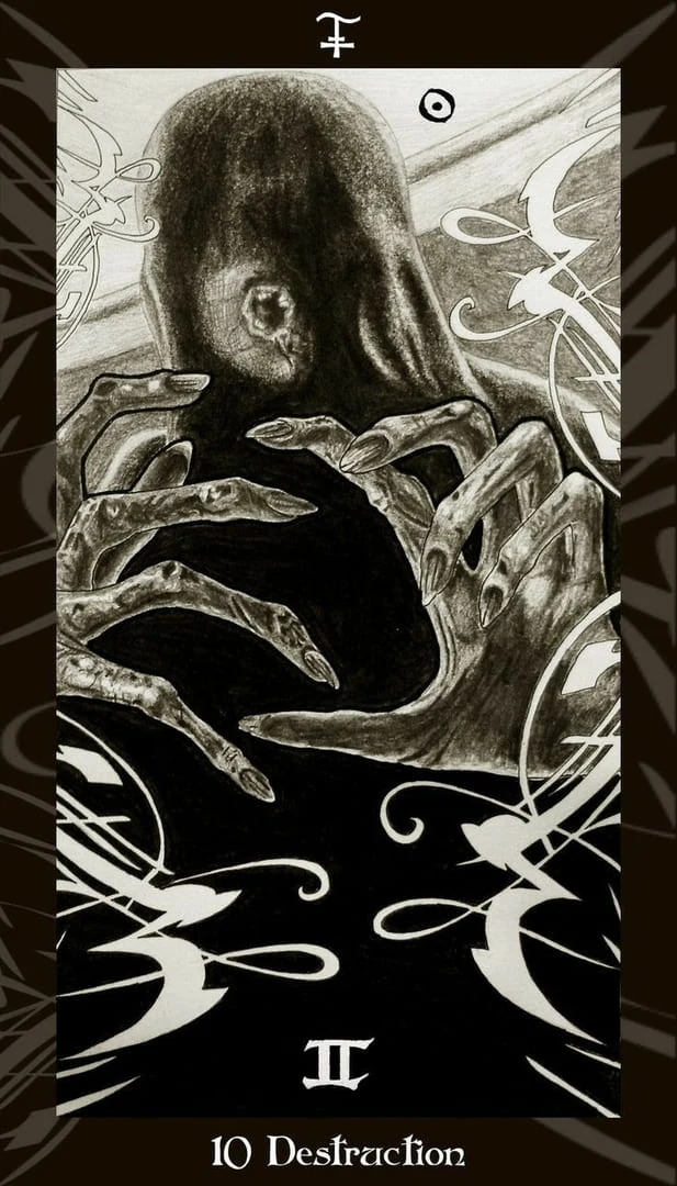 Ten of Swords card from the Harry Potter Tarot deck
