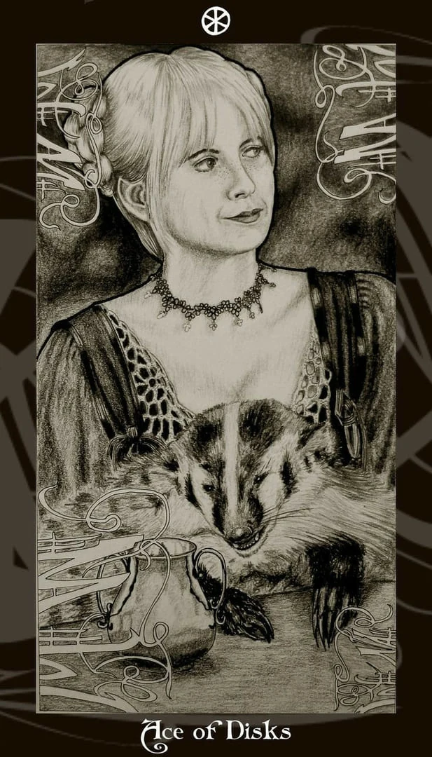 Ace of Pentacles card from the Harry Potter Tarot deck