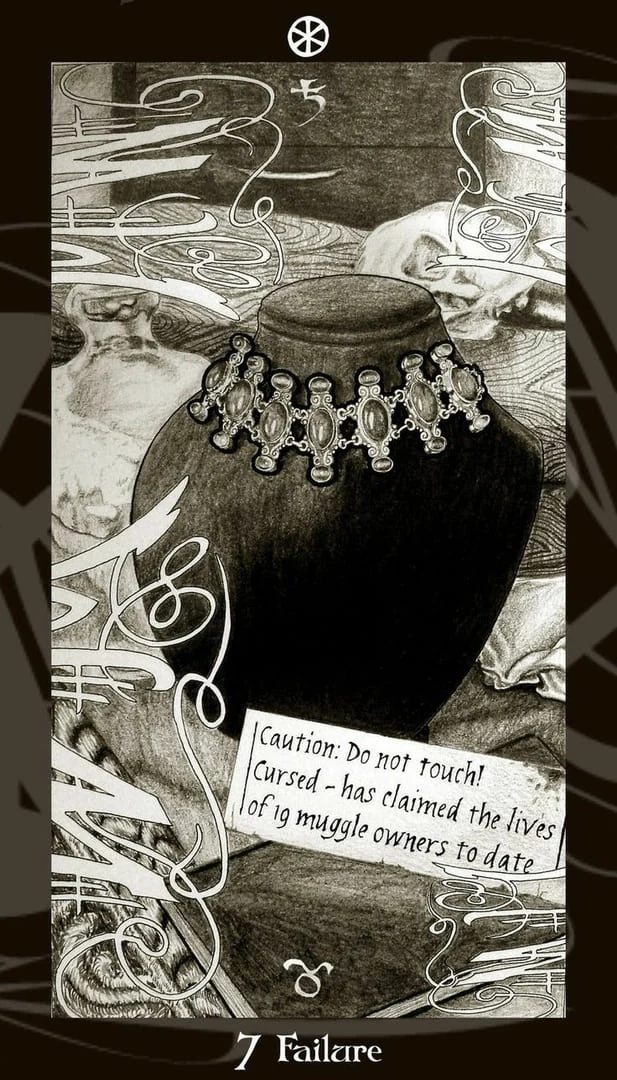 Seven of Pentacles card from the Harry Potter Tarot deck