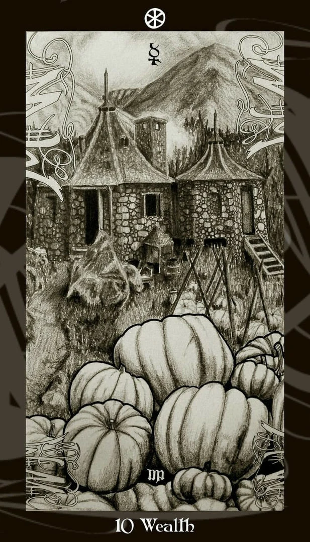 Ten of Pentacles card from the Harry Potter Tarot deck