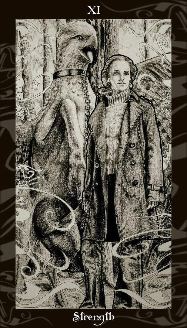 Harry Potter Tarot Review (All Harry Potter Tarot Cards Revealed) 11 Strength card from the Harry Potter Tarot deck gallery