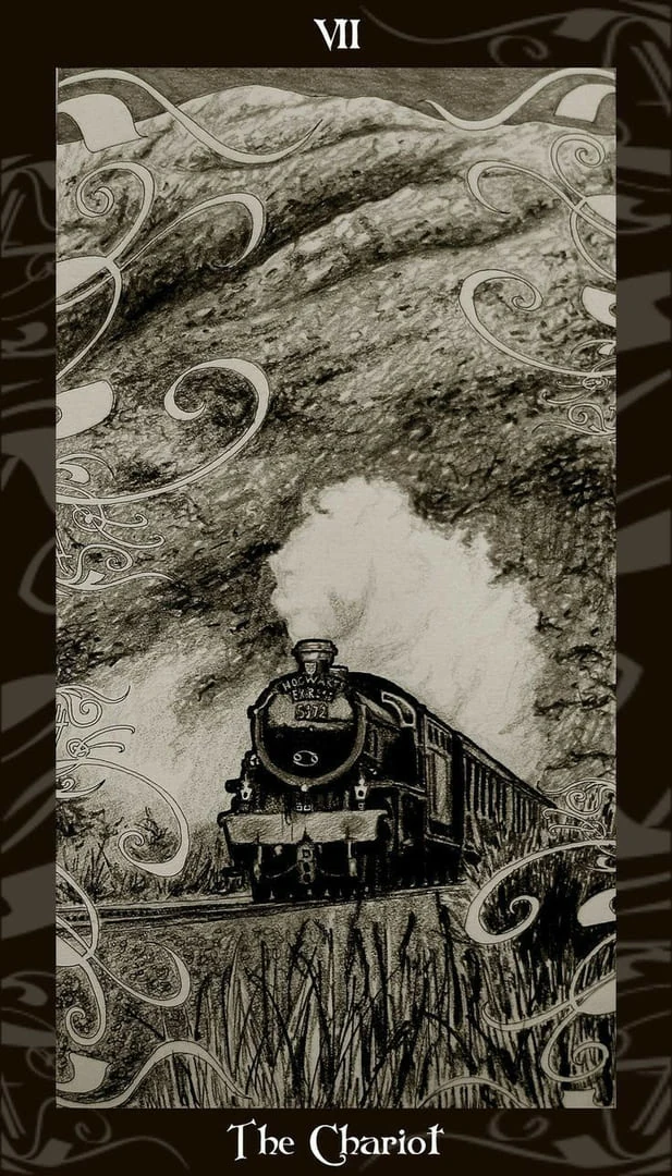 Harry Potter Tarot Review (All Harry Potter Tarot Cards Revealed) 13 The Chariot card from the Harry Potter Tarot deck gallery