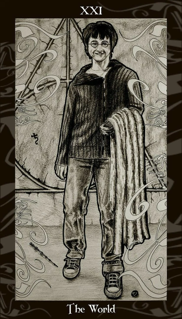 Harry Potter Tarot Review (All Harry Potter Tarot Cards Revealed) 19 The World card from the Harry Potter Tarot deck gallery